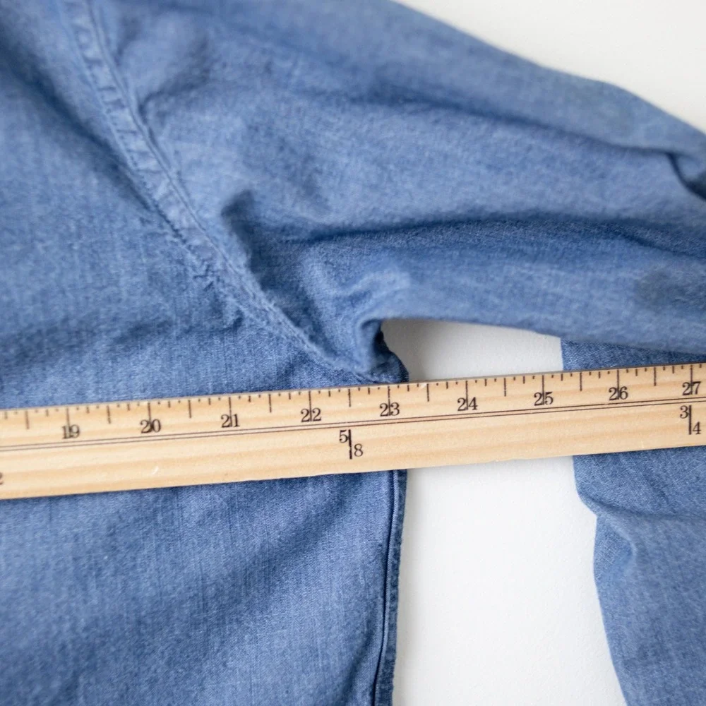 Banana Republic Standard Fit Cotton Shirt Mens Large Blue Stretch Soft Wash